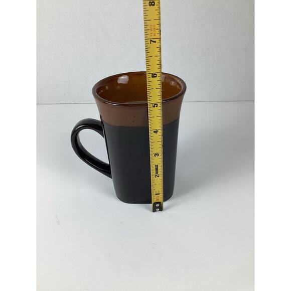 Royal Norfolk Stonesware Coffee Mugs Black Brown Set Of 2 - Picture 4 of 5